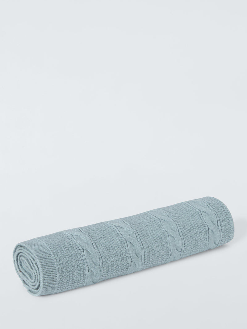 John Lewis baby blanket ice blue knitted (British brand)
