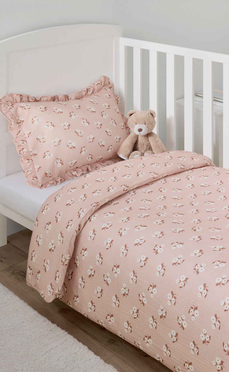 John Lewis floral posy duvet set cotbed - British product