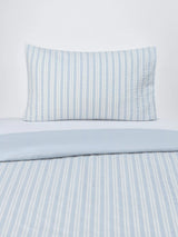John Lewis John Lewis Kids' Classic Seersucker Stripe Duvet Cover and Pillowcase Set, Cotbed, Blue- Buy online at McGrocer