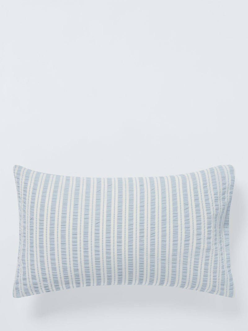 John Lewis seersucker stripe duvet set cotbed blue (British brand)