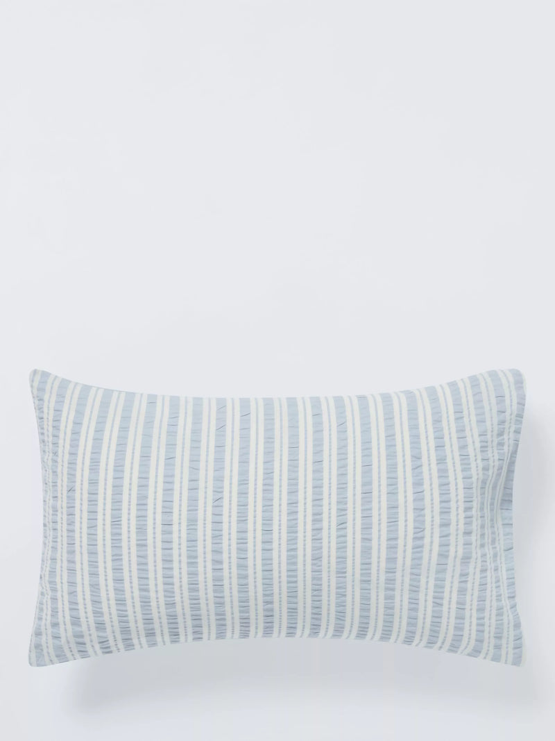 John Lewis seersucker stripe duvet set cotbed blue (British brand)