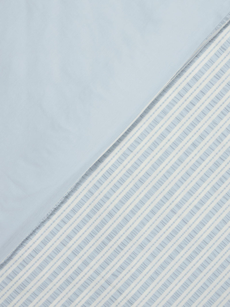 John Lewis seersucker stripe duvet set cotbed blue (British brand)