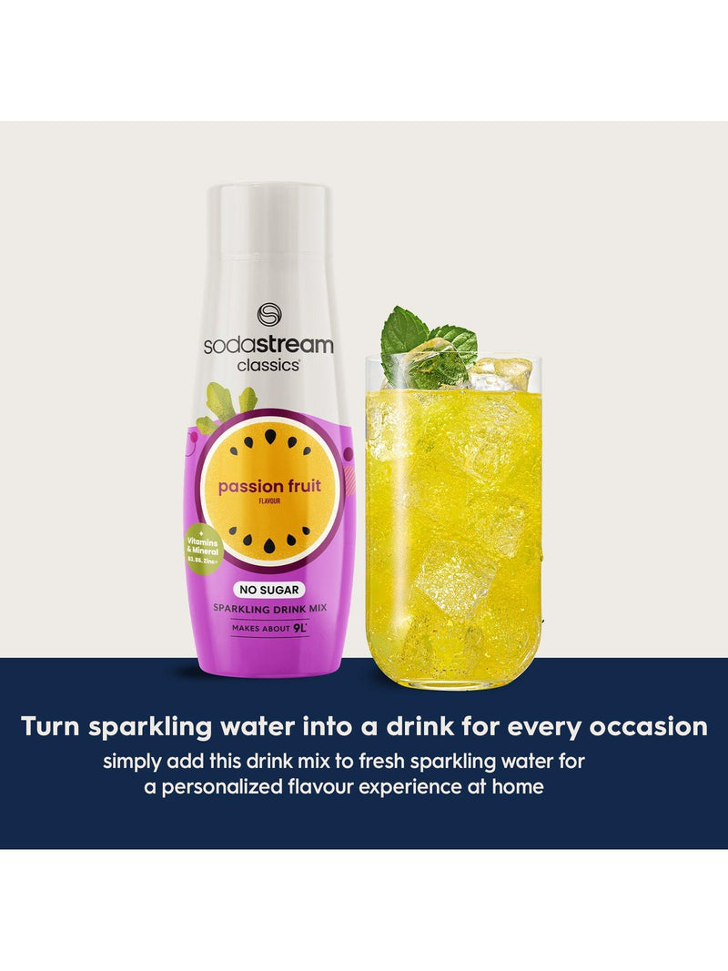 SodaStream passion fruit no sugar sparkling drink mix 440ml (British brand)