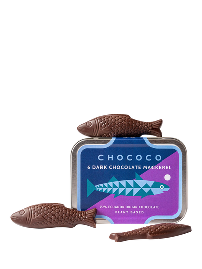 John Lewis Chococo 72% Ecuador Dark Chocolate Mackerel 65g- Buy online at McGrocer
