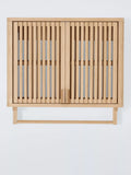 John Lewis slatted bamboo bathroom wall cabinet with rail (British brand)