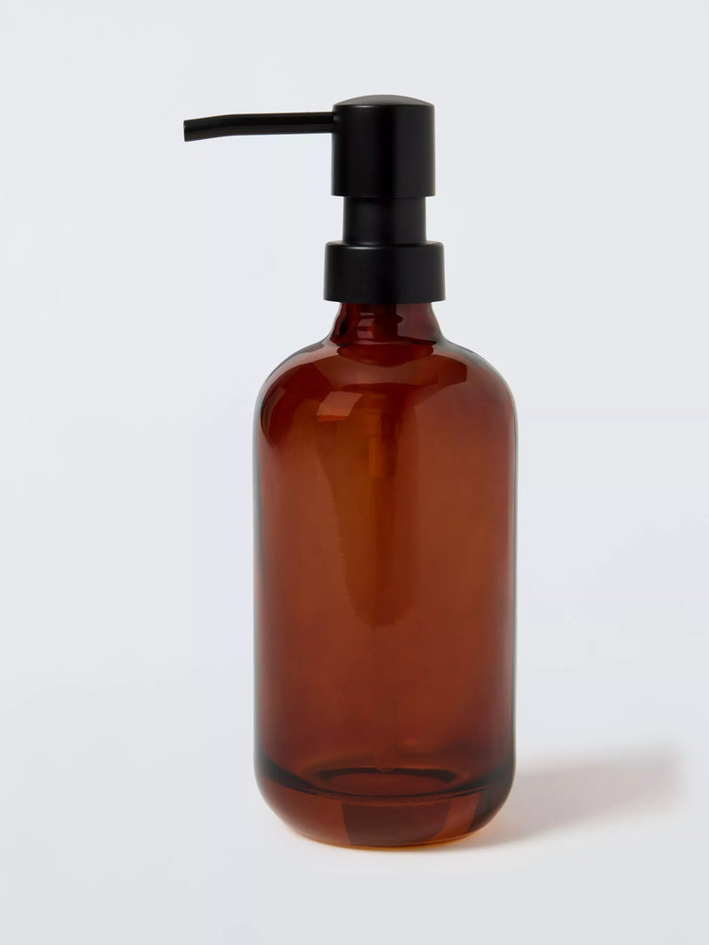 John Lewis glass soap dispenser in auburn (British brand)