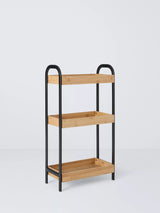 John Lewis John Lewis Bamboo and Metal 3 Tier Bathroom Storage Caddy, Black/Natural- Buy online at McGrocer