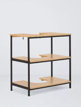 John Lewis John Lewis Bamboo and Metal Under Sink Shelf Unit Black/Natural- Buy online at McGrocer