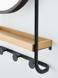 John Lewis bamboo mirror shelf unit black natural, imported from the UK