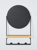 John Lewis bamboo mirror shelf unit black natural, imported from the UK