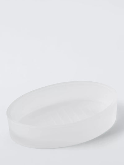 John Lewis John Lewis Frosted Glass Soap Dish, White- Buy online at McGrocer