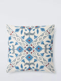 John Lewis Azura Embroidered Cushion Blue 50x50cm, imported from the UK