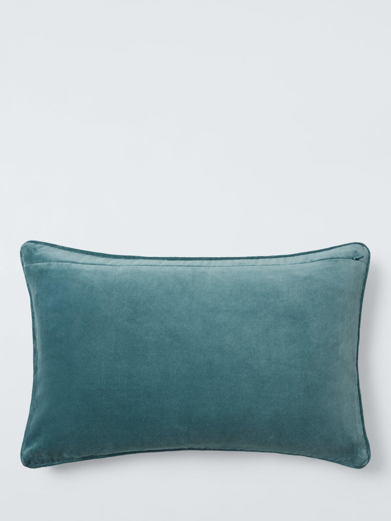 John Lewis cushion patchwork velvet multi 35x55cm, UK version