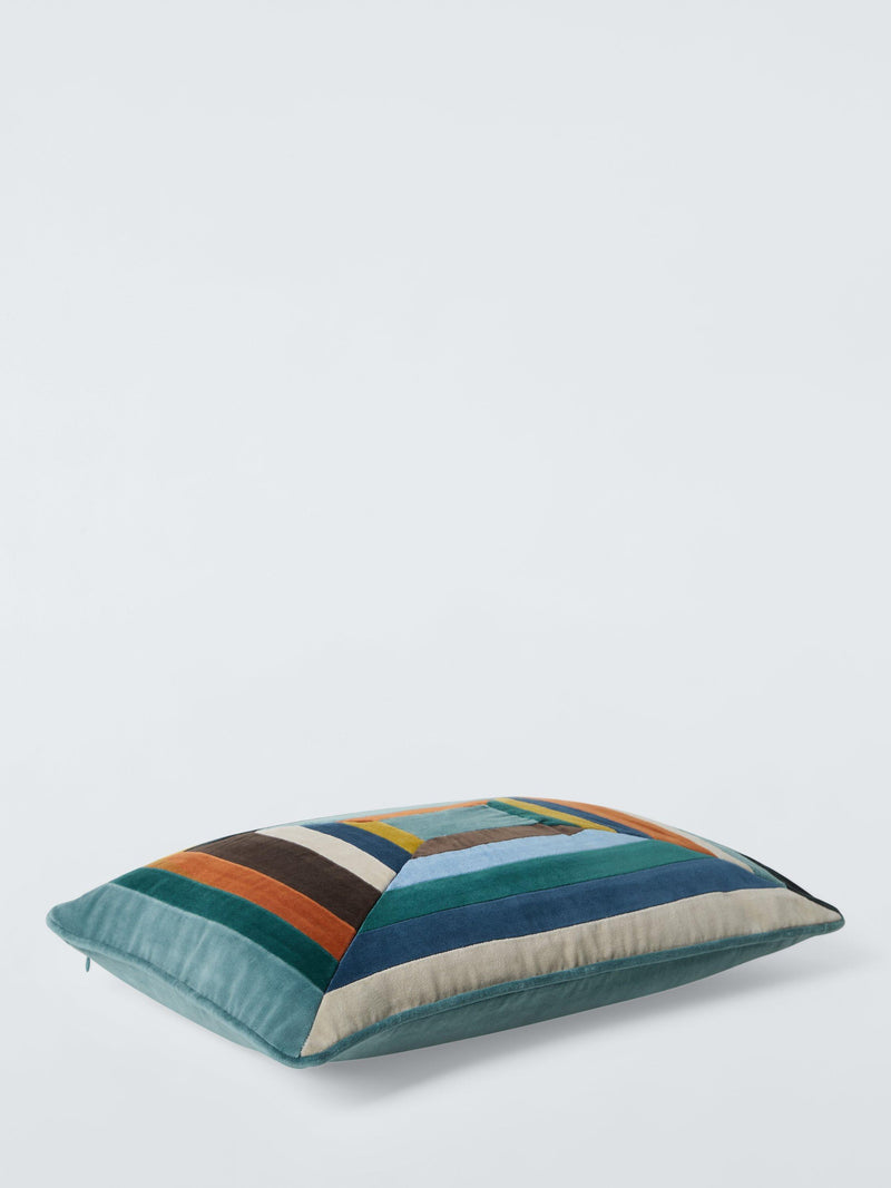 John Lewis cushion patchwork velvet multi 35x55cm, UK version