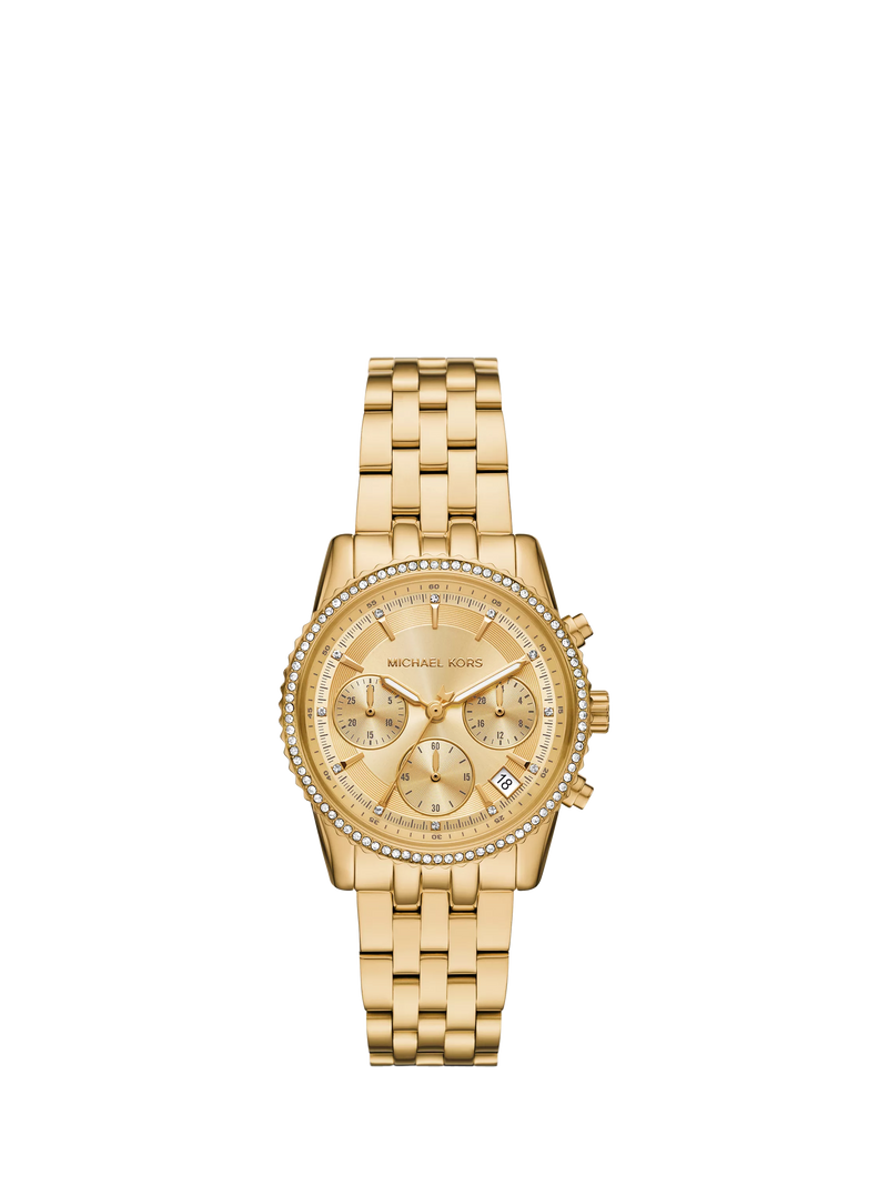 Michael Kors Mini Bryant Chronograph gold stainless steel watch - British product