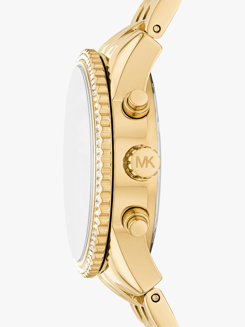 Michael Kors Mini Bryant Chronograph gold stainless steel watch - British product
