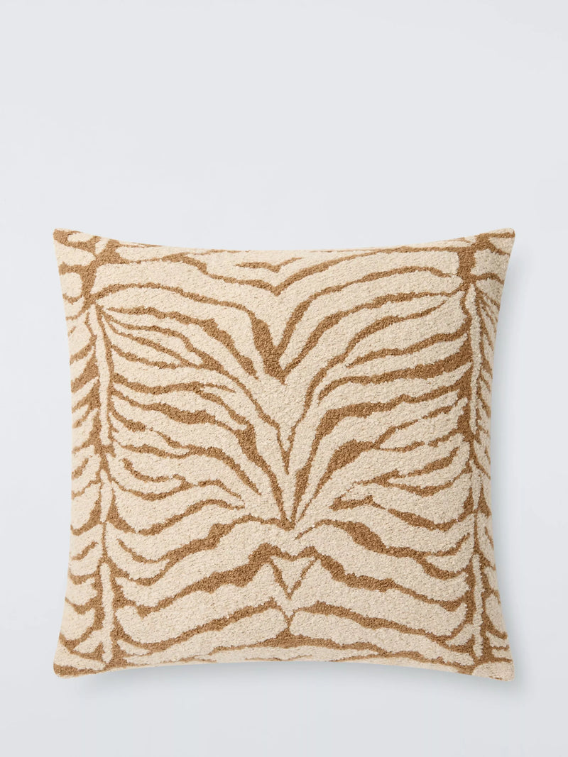 John Lewis zebra boucle cushion caramel 45cm, imported from the UK