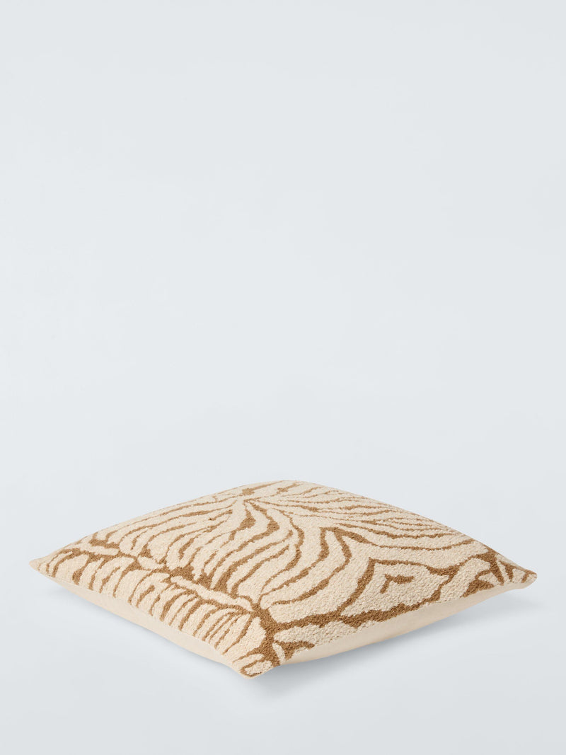 John Lewis zebra boucle cushion caramel 45cm, imported from the UK