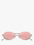 Diesel oval sunglasses with polyamide frame in pink (British brand)