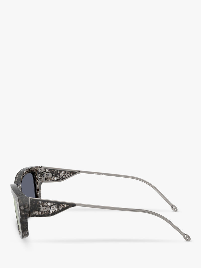 Diesel rectangular sunglasses with gradient tinted lenses and brown frame - British product