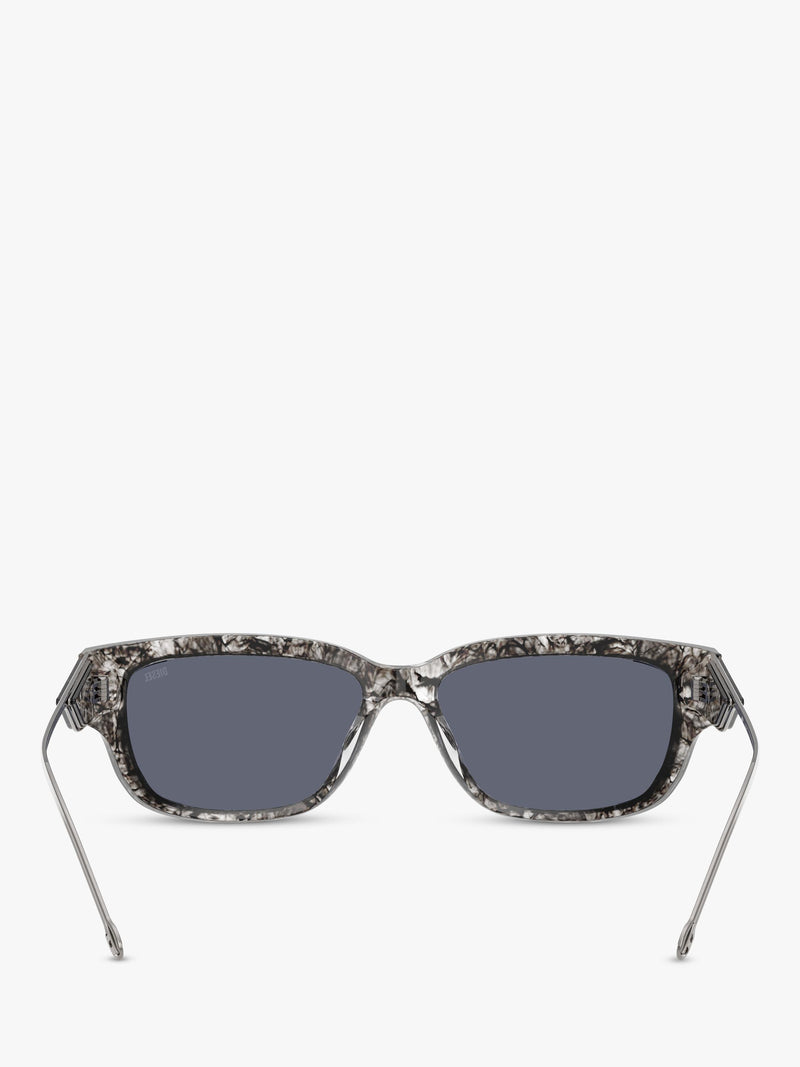 Diesel rectangular sunglasses with gradient tinted lenses and brown frame - British product