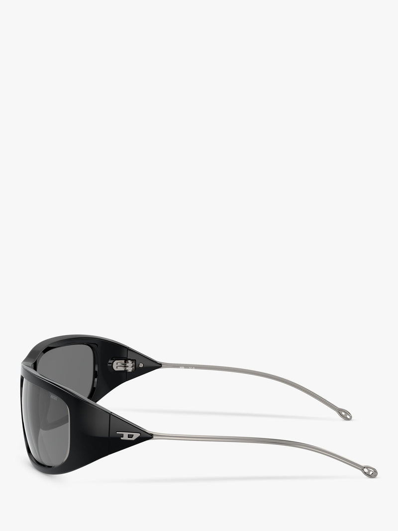 Diesel DL3001 wrap sunglasses black grey, imported from the UK