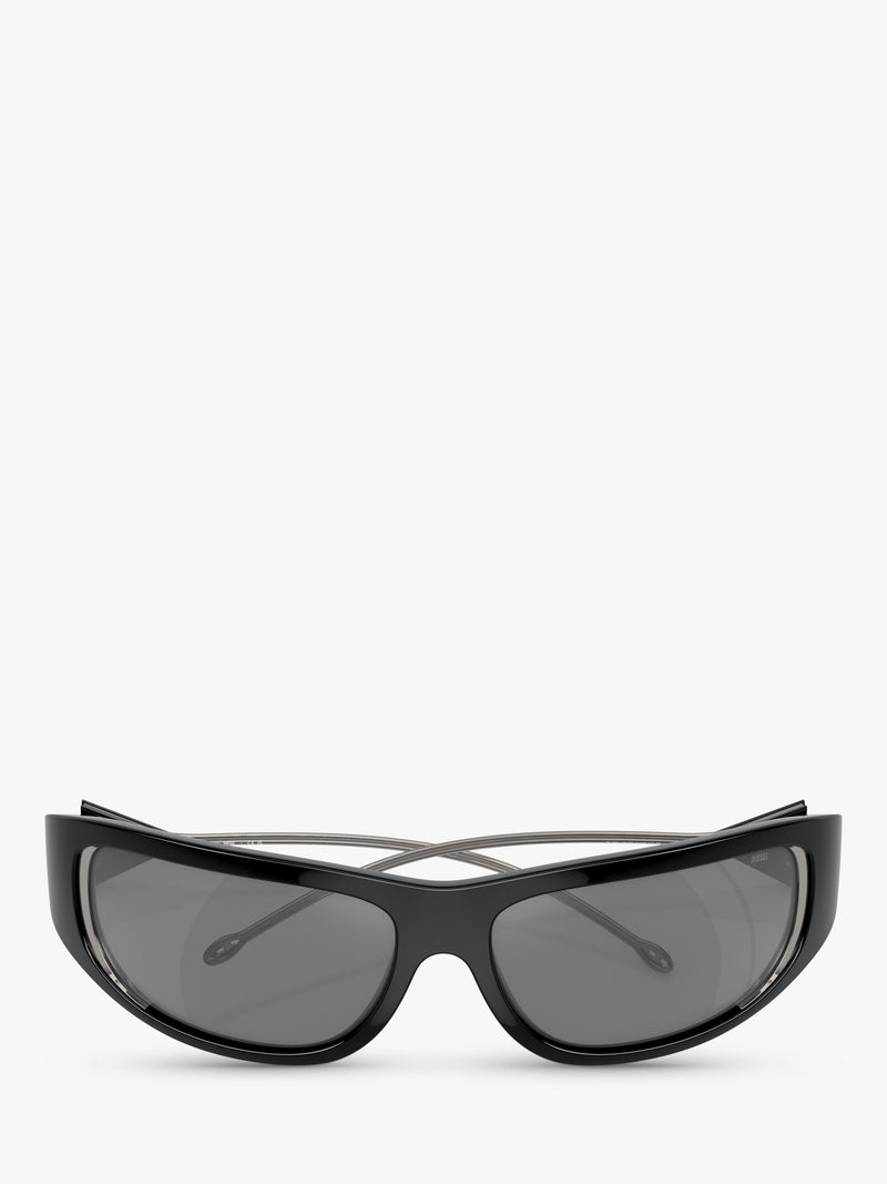 Diesel DL3001 wrap sunglasses black grey, imported from the UK