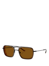 John Lewis Emporio Armani EA2162 Men's Square Sunglasses, Black/Brown- Buy online at McGrocer