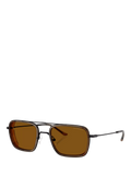 Emporio Armani square sunglasses black frame brown lens - British product