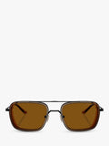 Emporio Armani square sunglasses black frame brown lens - British product