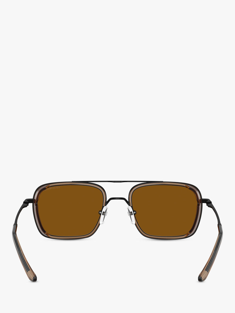 Emporio Armani square sunglasses black frame brown lens - British product
