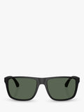 Emporio Armani square sunglasses black frame green tinted lenses, imported from the UK