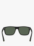 Emporio Armani square sunglasses black frame green tinted lenses, imported from the UK
