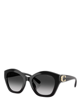 John Lewis Coach Women's Irregular Sunglasses Black/Grey Gradient- Buy online at McGrocer
