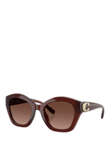 John Lewis Coach HC8421 Women's Polarised Irregular Sunglasses, Brown/Brown Gradient- Buy online at McGrocer