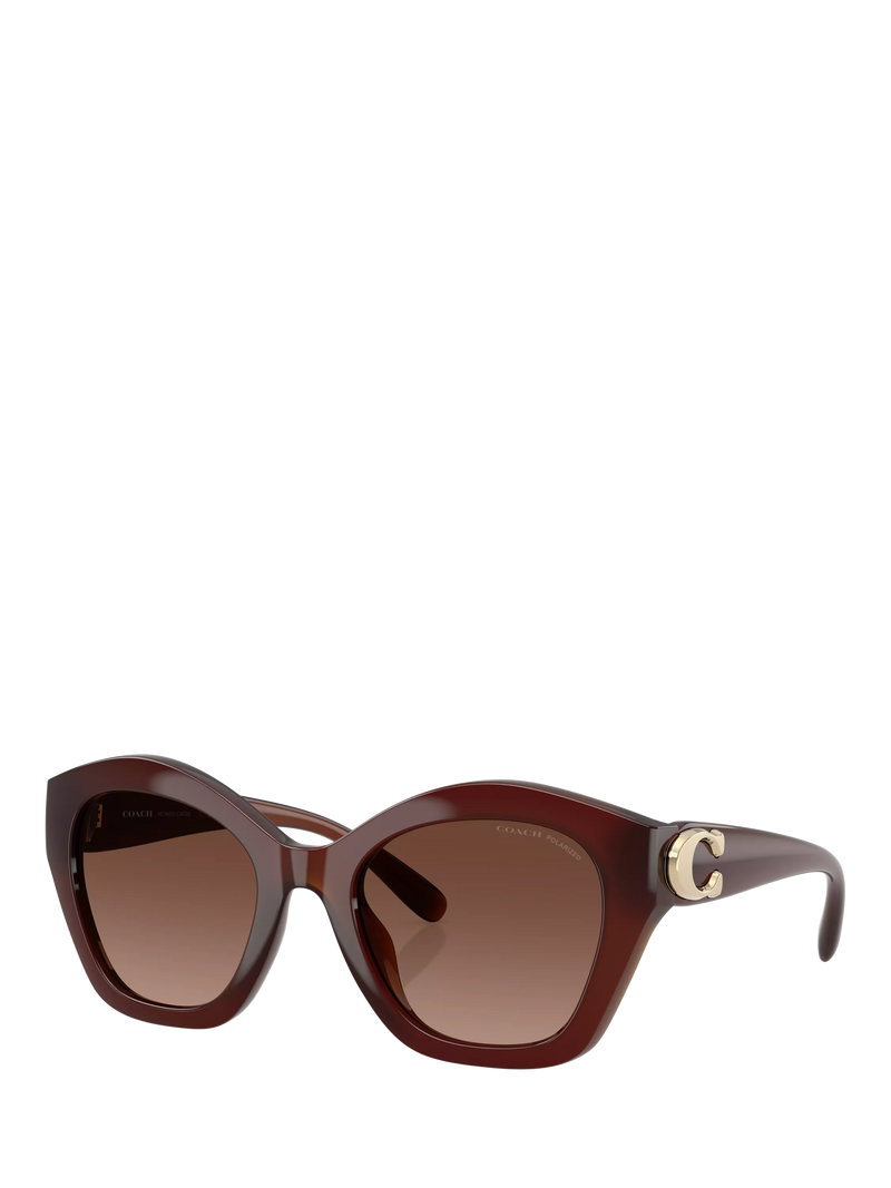 Coach polarised irregular sunglasses brown frame gradient lenses - British product
