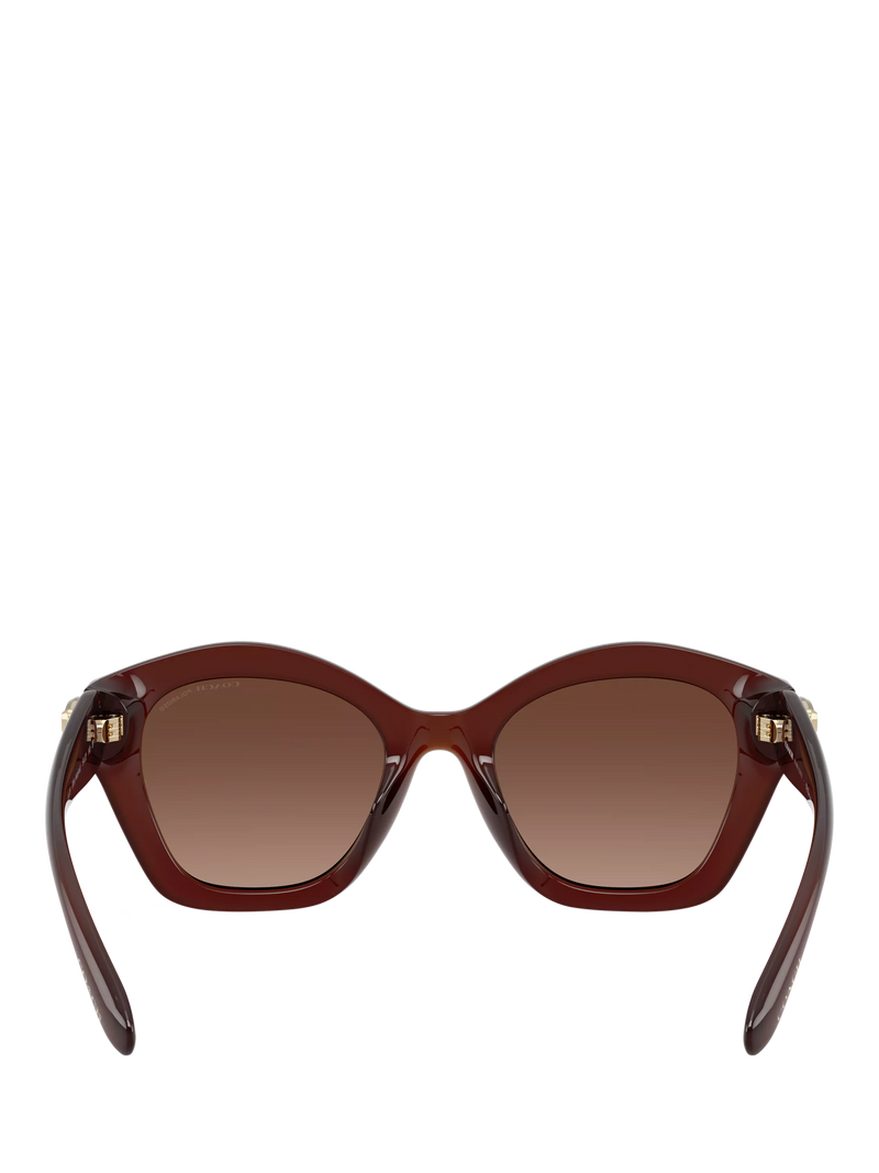 Coach polarised irregular sunglasses brown frame gradient lenses - British product