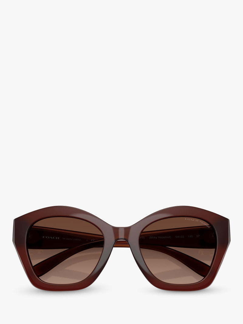 Coach polarised irregular sunglasses brown frame gradient lenses - British product