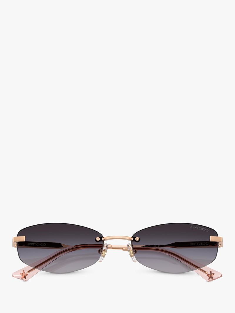 Jimmy Choo oval sunglasses bronze grey gradient (British brand)