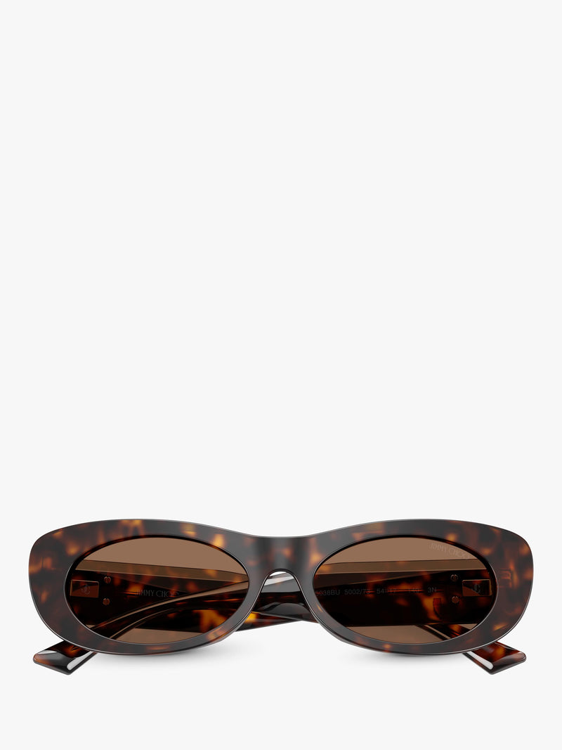 Jimmy Choo oval sunglasses Havana/Brown 54mm (British brand)