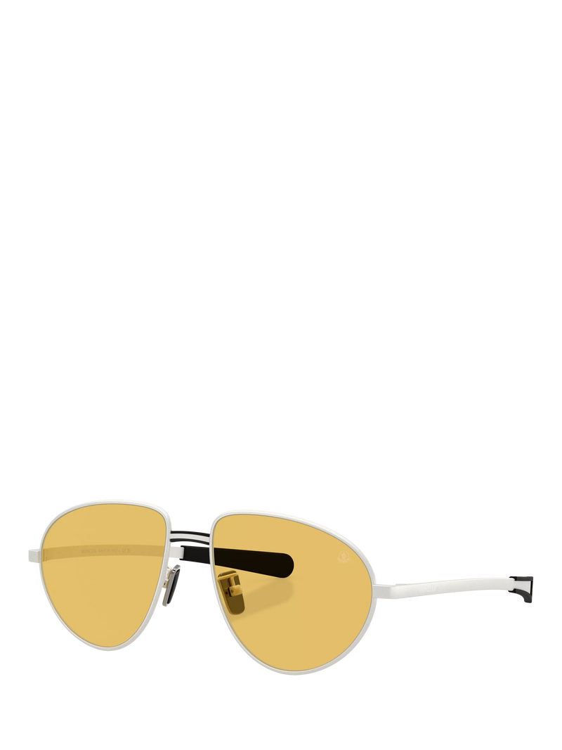 Moncler irregular sunglasses with golden yellow tint 55mm, UK version