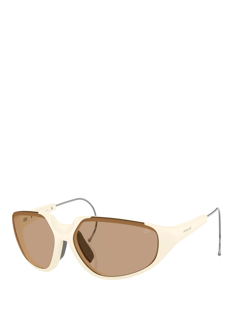 Moncler irregular sunglasses white brown frame, imported from the UK