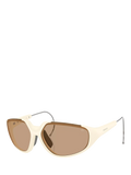 Moncler irregular sunglasses white brown frame, imported from the UK