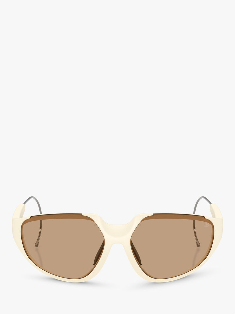 Moncler irregular sunglasses white brown frame, imported from the UK