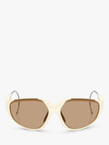 Moncler irregular sunglasses white brown frame, imported from the UK