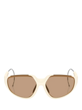 Moncler irregular sunglasses white brown frame, imported from the UK