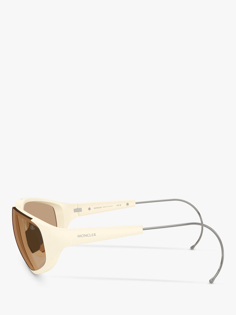 Moncler irregular sunglasses white brown frame, imported from the UK
