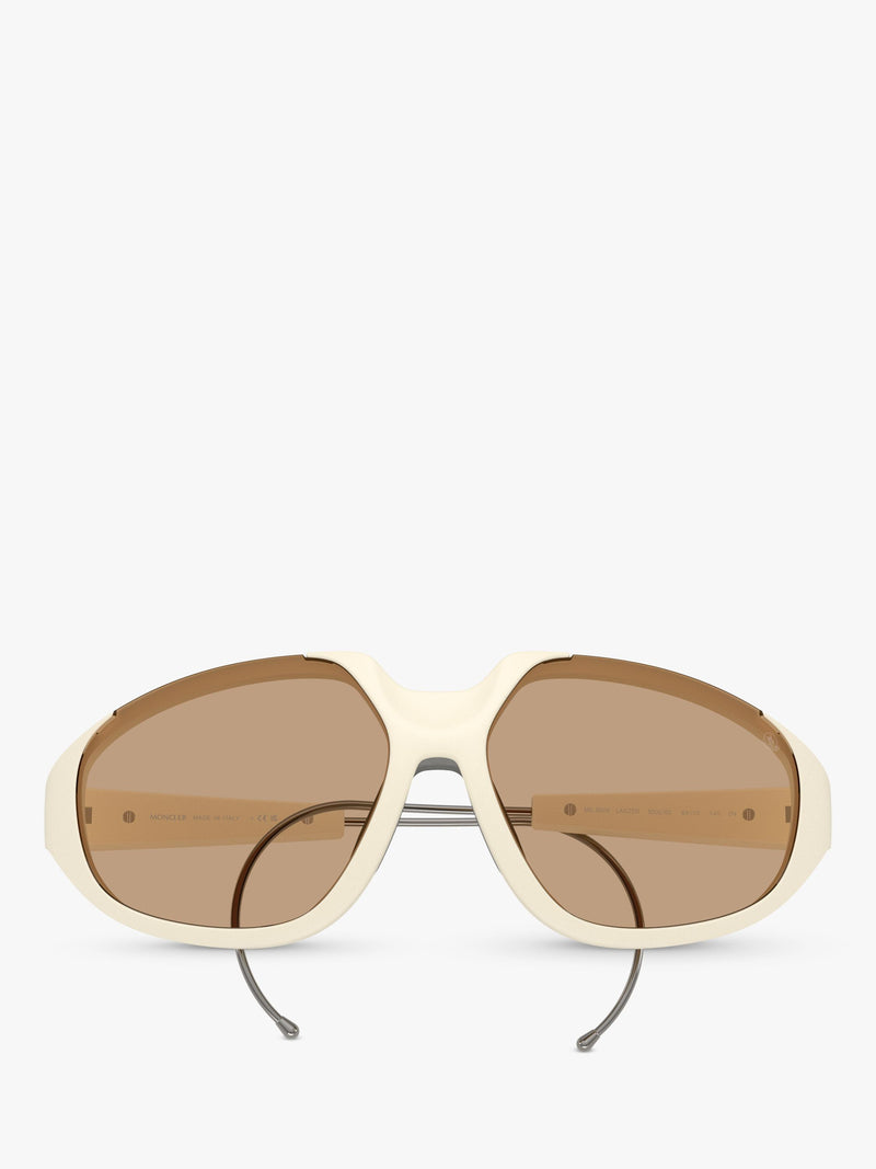 Moncler irregular sunglasses white brown frame, imported from the UK