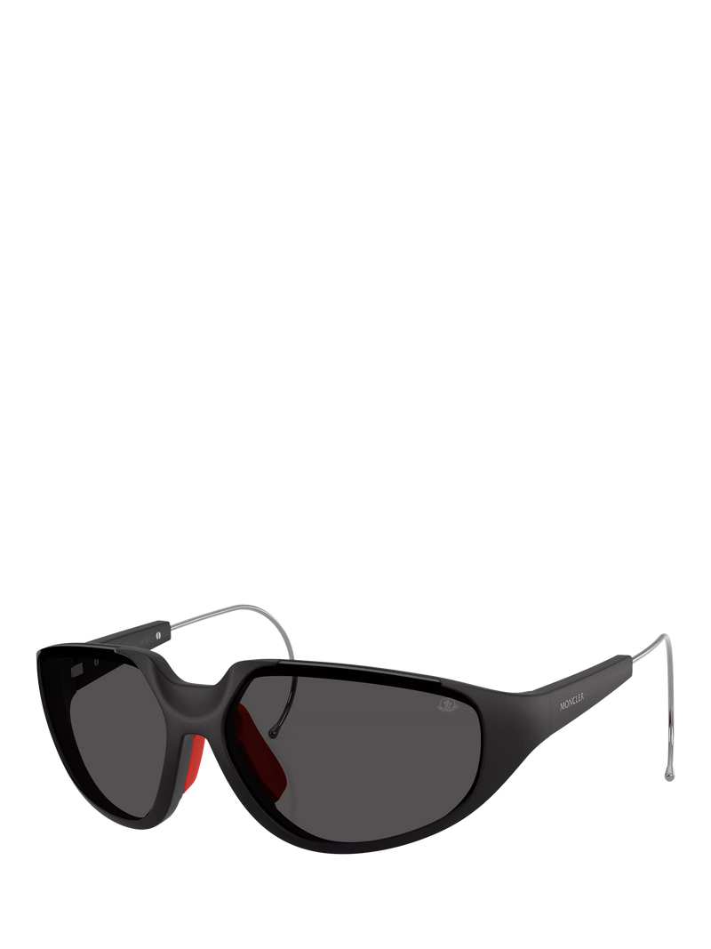 Moncler irregular sunglasses black frame 64mm lens, UK version