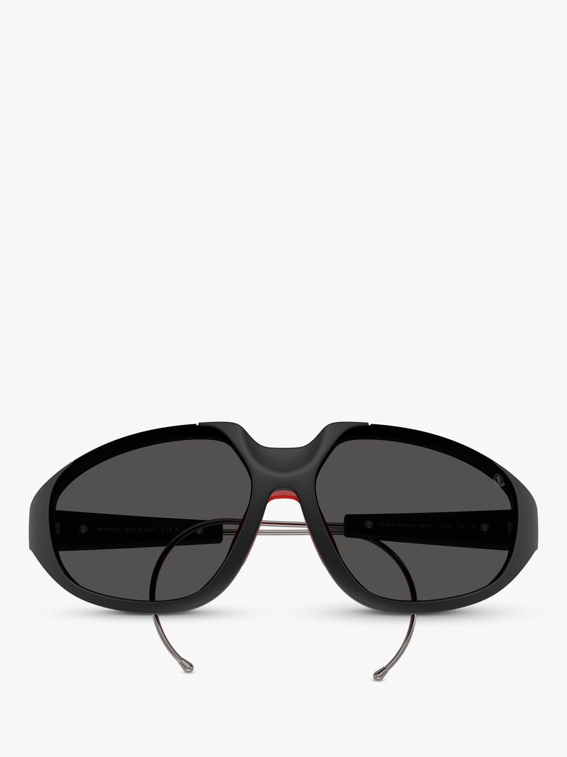 Moncler irregular sunglasses black frame 64mm lens, UK version